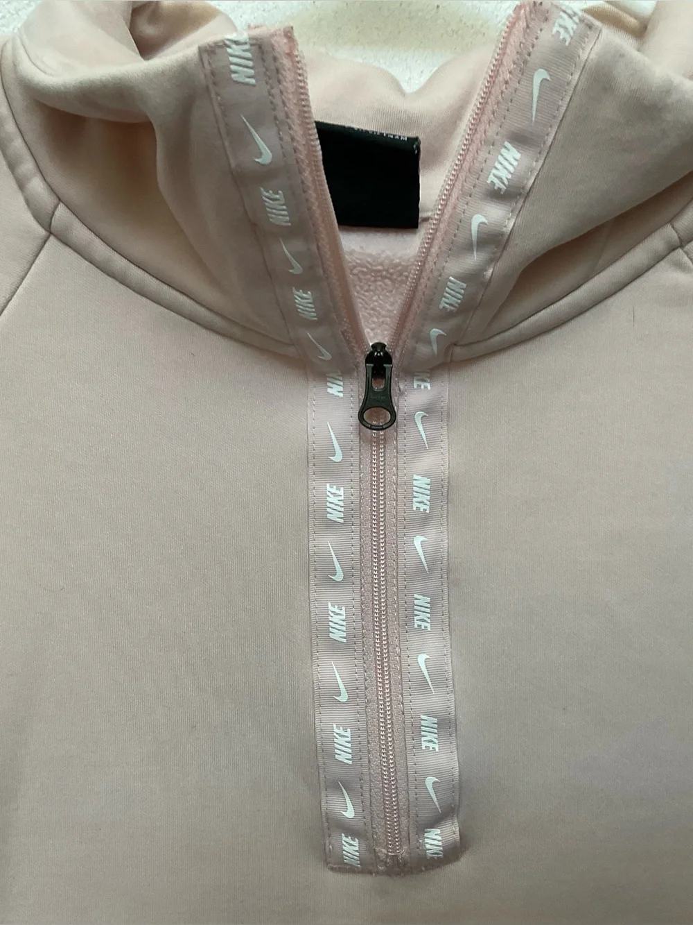 Nike Blush Pink Half Zip Athletic Jacket Size XS Workout Gym Running Layer Girly